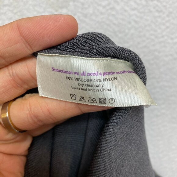 MM Lafleur New York Skirt Womens Large Gray Ribbed Flared Knit Viscose Nylon - Picture 3 of 7